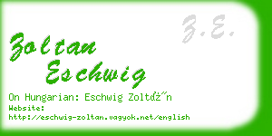 zoltan eschwig business card